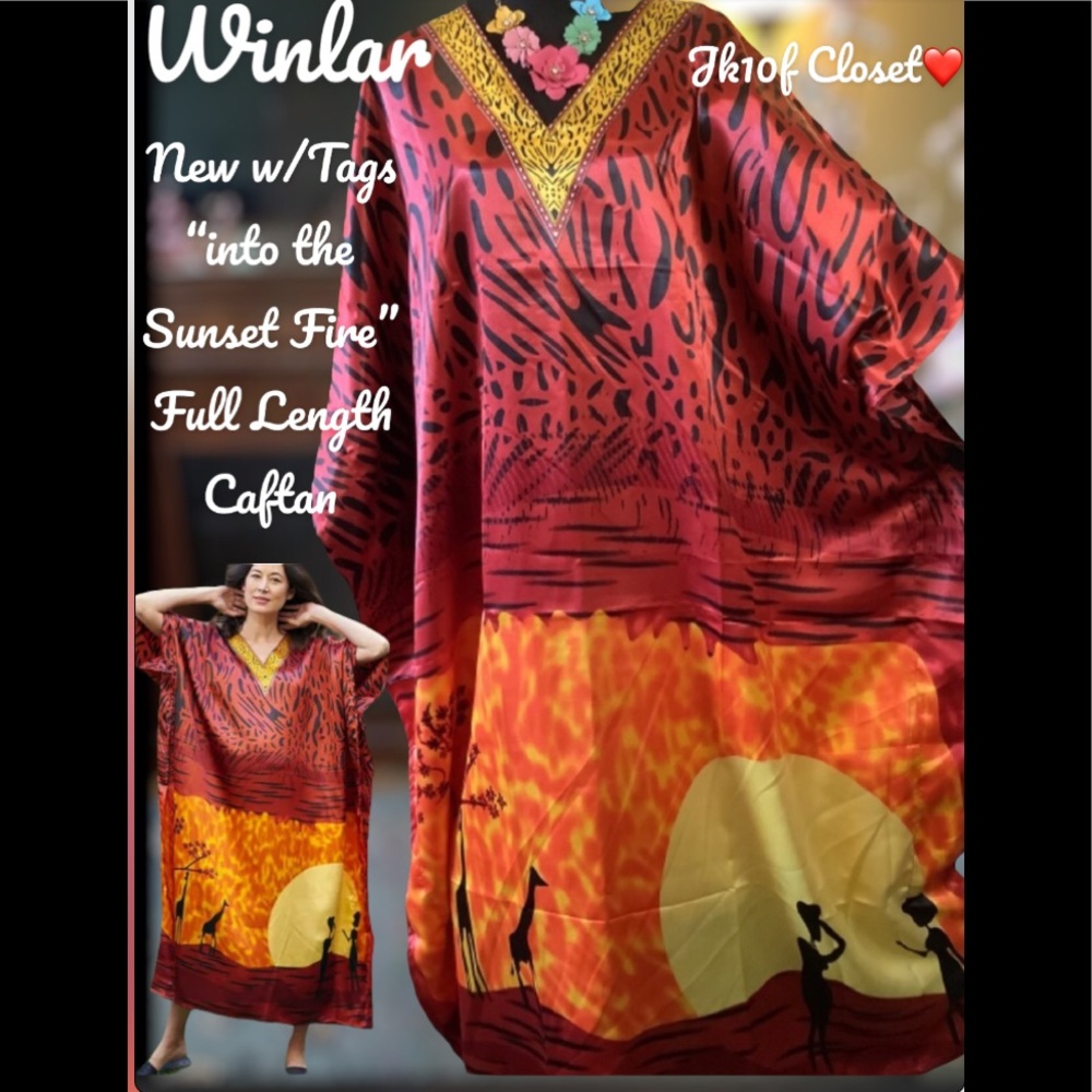 LOWEST🌺 NWT WINLAR SUNSET FIRE COVERUP/ CAFTAN